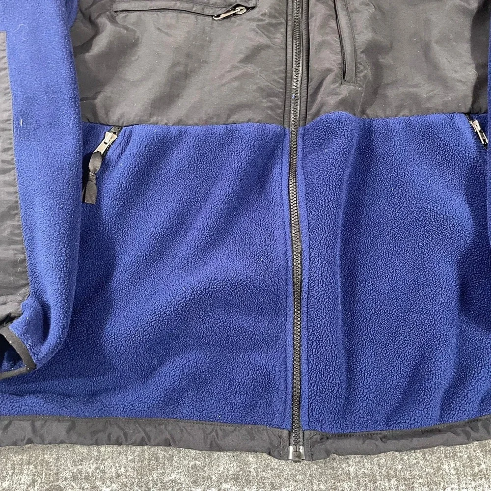 The North Face Denali Jacket Mens XL Blue Black Fleece‎ Full Zip Outdoor Hiking